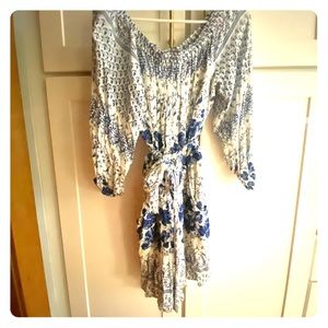 Anthropologie romper. Blue and white!